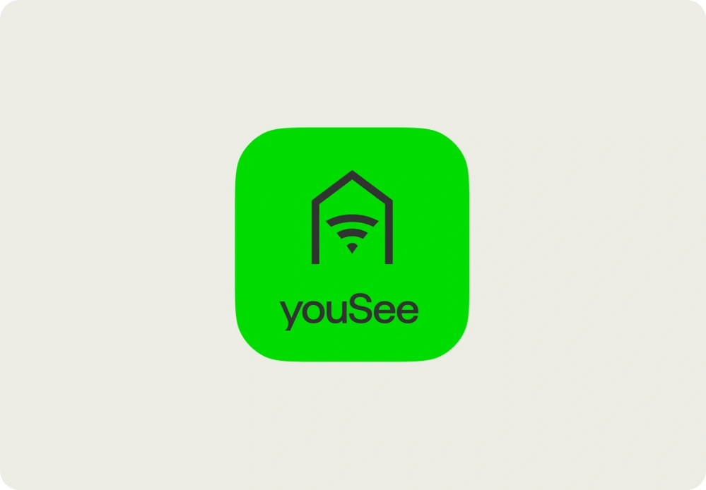 Grønt YouSee Home-ikon med hus-symbol på lys baggrund.