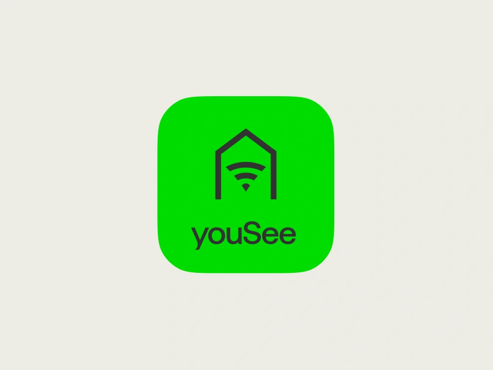 Grønt YouSee Home-ikon med hus-symbol på lys baggrund.